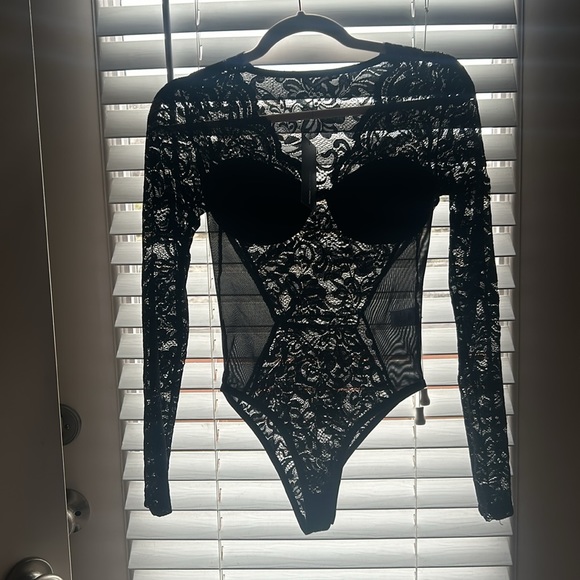 Fashion Nova Tops Fashion Nova Black Lace Bodysuit Poshmark